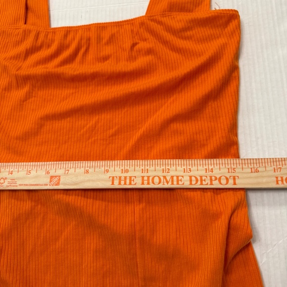 NWT Reformation size XL Laurena Knit Dress Citrus Ribbed Square Neck - Picture 10 of 14